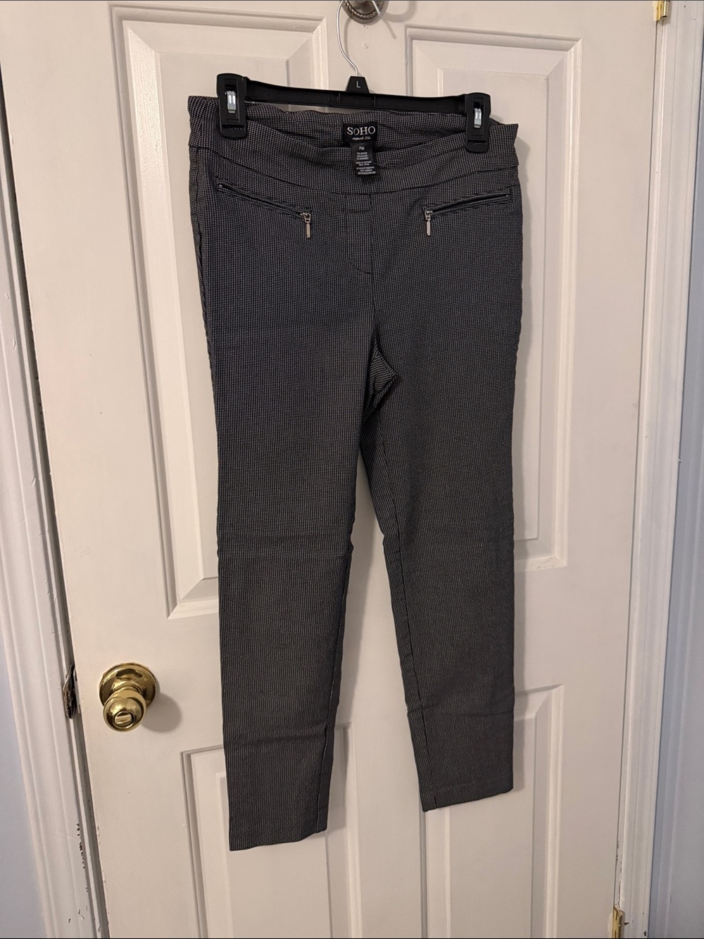 Soho Charcoal Zip-Pocket Ankle Pants
